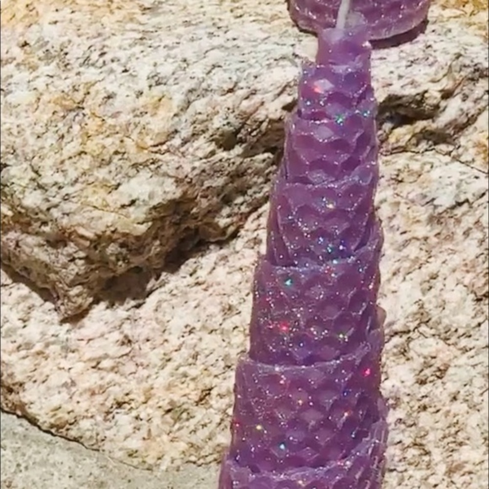 2 Beeswax Rolled Glitter Candles Prayer Ritual - Picture 2 of 9